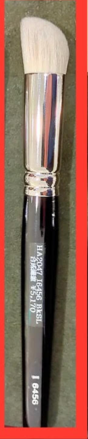 Hakuhodo I6456 Cheek Brush, Angled Round ( Hair Material: Synthetic Fiber) BkSL