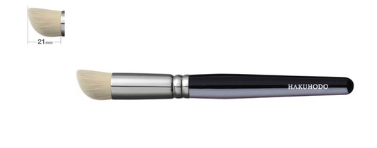 Hakuhodo I6456 Cheek Brush, Angled Round ( Hair Material: Synthetic Fiber) BkSL
