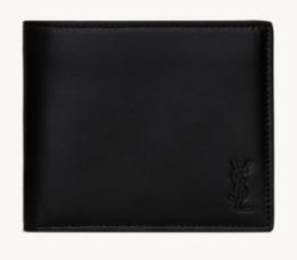 SAINT LAURENT Men's Tiny Cassandre E/W Wallet in Matte Leather