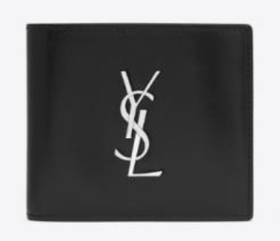 SAINT LAURENT Men's EAST/WEST Cassandre Wallet (Black/Leather)