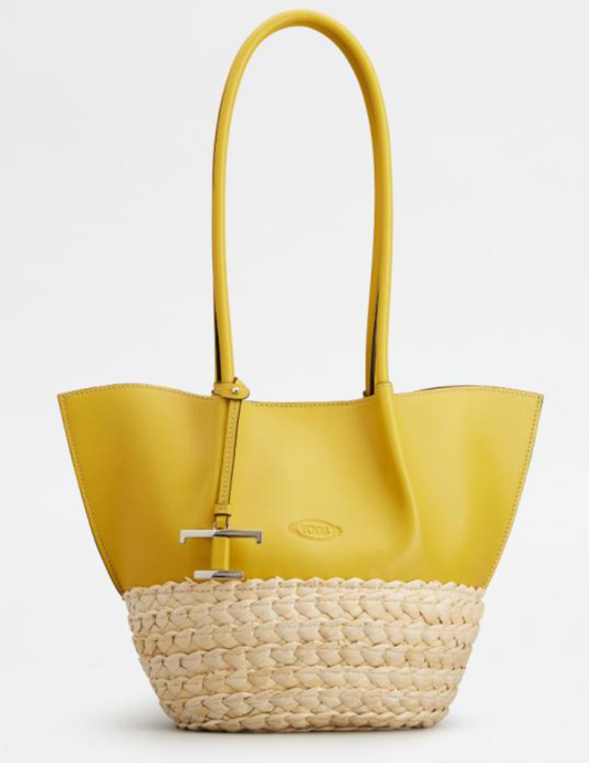 [Japan Limited] Straw & Leather Shopping Bag Small