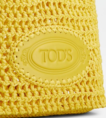 TOD'S/Women's [Japan Limited] Raffia & Leather Shopping Bag Mini