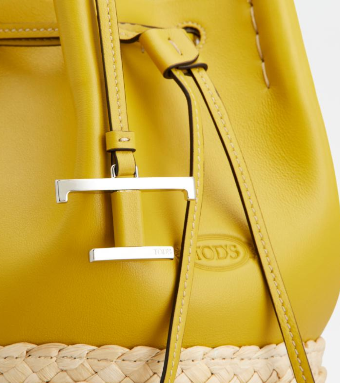 TOD'S/Women's [Japan Limited] Straw & Leather Bucket Bag Mini