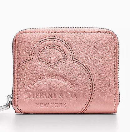 Return to Tiffany™ [Japan Limited] Small Zip Wallet Blush Pink Leather