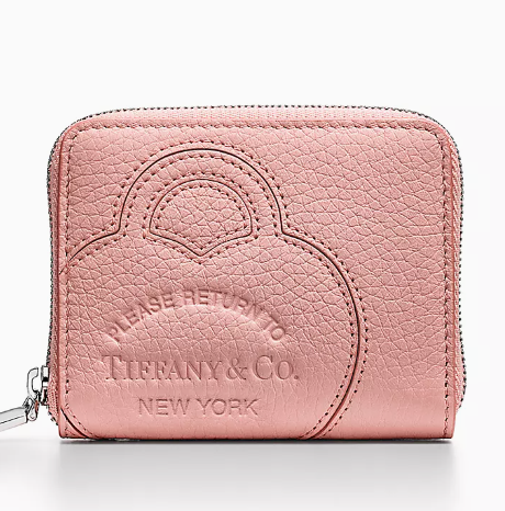 Return to Tiffany™ [Japan Limited] Small Zip Wallet Blush Pink Leather