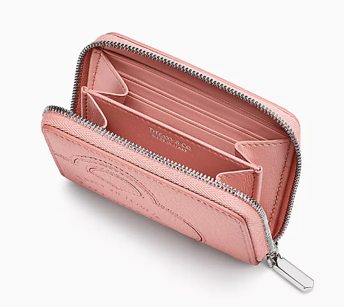 Return to Tiffany™ [Japan Limited] Small Zip Wallet Blush Pink Leather