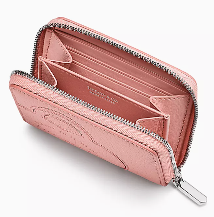 Return to Tiffany™ [Japan Limited] Small Zip Wallet Blush Pink Leather