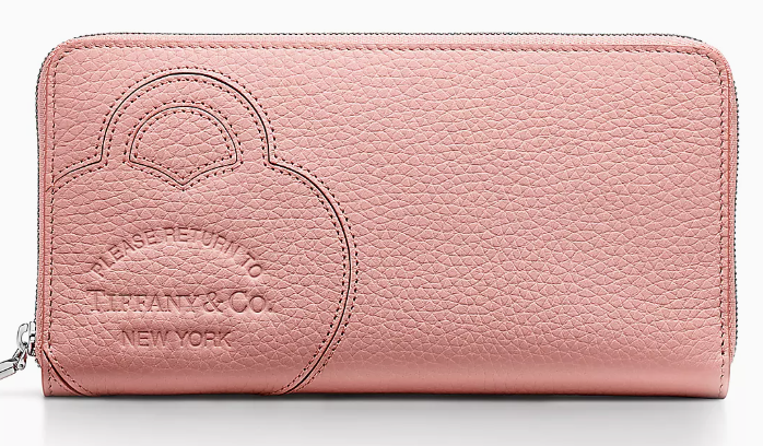 Return to Tiffany™ [Japan Limited] Large Zip Wallet Blush Pink Leather