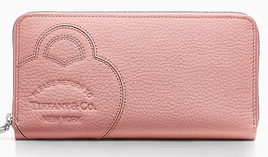 Return to Tiffany™ [Japan Limited] Large Zip Wallet Blush Pink Leather