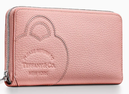 Return to Tiffany™ [Japan Limited] Large Zip Wallet Blush Pink Leather