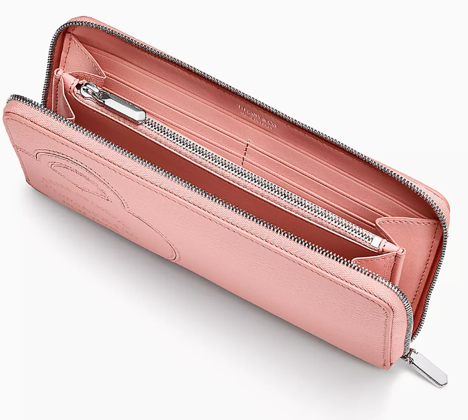 Return to Tiffany™ [Japan Limited] Large Zip Wallet Blush Pink Leather
