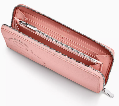 Return to Tiffany™ [Japan Limited] Large Zip Wallet Blush Pink Leather