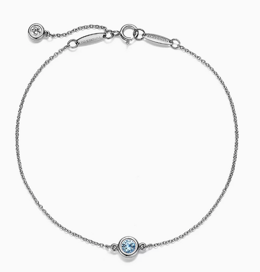 Elsa Peretti™ Color by the Yard Bracelet Aquamarine set in platinum