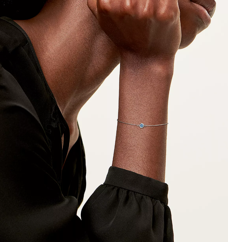 Elsa Peretti™ Color by the Yard Bracelet Aquamarine set in platinum
