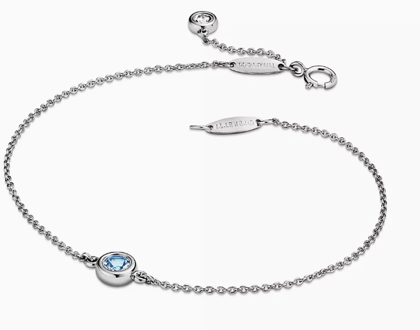 Elsa Peretti™ Color by the Yard Bracelet Aquamarine set in platinum