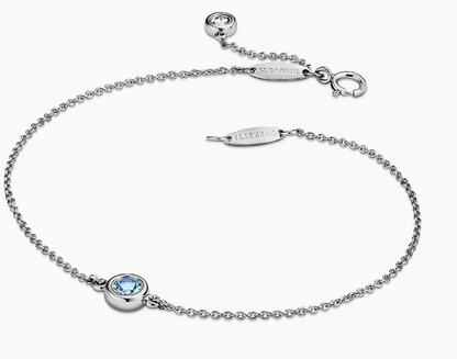 Elsa Peretti™ Color by the Yard Bracelet Aquamarine set in platinum