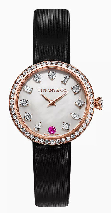 [Japan Limited] Tiffany Eternity 28mm Round Watch Pink sapphires and diamonds set in rose gold