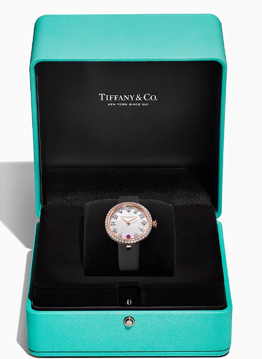 [Japan Limited] Tiffany Eternity 28mm Round Watch Pink sapphires and diamonds set in rose gold