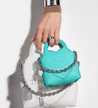 Return to Tiffany™ Micro Charm Tote Bag Tiffany Blue leather