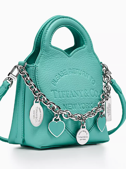 Return to Tiffany™ Micro Charm Tote Bag Tiffany Blue leather