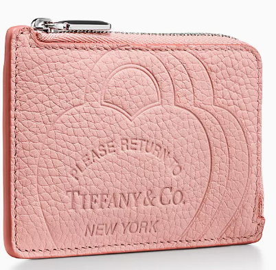 Return to Tiffany™ [Japan Limited] Zip Card Case Blush Pink Leather