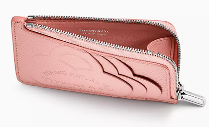 Return to Tiffany™ [Japan Limited] Zip Card Case Blush Pink Leather
