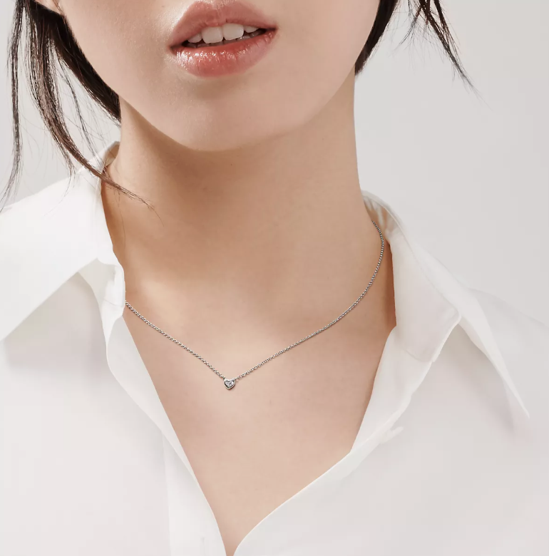 Tiffany Elsa Peretti™ Diamonds by the Yard™ Heart Pendant Platinum