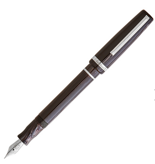 Estiebrook JR Pocket Pen, Tuxedo Black/Palladium Fountain Pen, Nib: F (Fine)