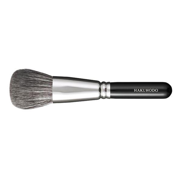 Hakuhodo G6413 Powder Round &　Flat Short （Hair:Blue squirrel・Goat・Synthetic fiber) BkSL